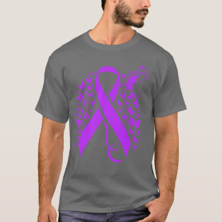 Pretty Purple Ribbon En Vlinders Overdosis Bewustz T-shirt