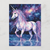 Pretty Purple Unicorn In The Lake Briefkaart (Voorkant)