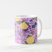 Pretty Purple Vintage Flower Pattern Koffiemok (Voorkant rechts)