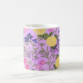 Pretty Purple Vintage Flower Pattern Koffiemok (Center)