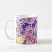 Pretty Purple Vintage Flower Pattern Koffiemok (Links)