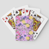 Pretty Purple Vintage Flower Pattern Pokerkaarten (Achterkant)