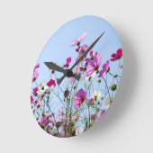 Pretty Purple Wild Flowers Meadow Ronde Klok (Hoek)
