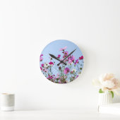 Pretty Purple Wild Flowers Meadow Ronde Klok (Huis)