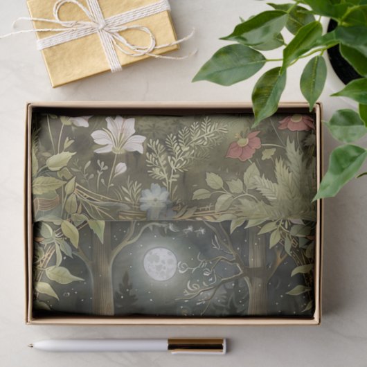 Pretty Rabbit in the Moonlight Illustration Tissuepapier (Geschenk)