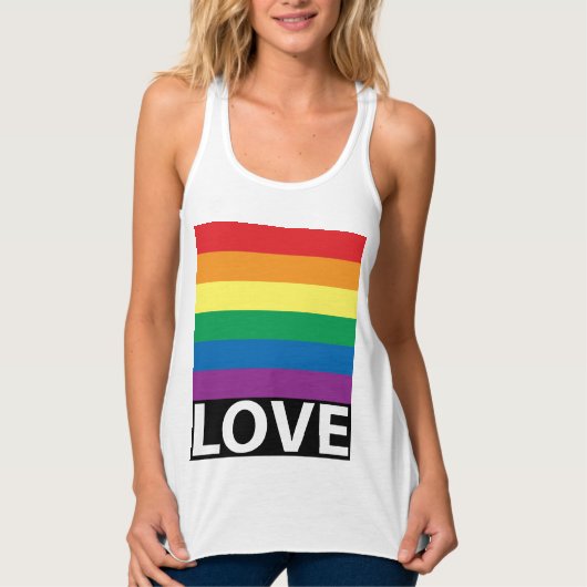 Pretty Rainbow Love, Pride, LGBT, Celebrate Love Tanktop (Voorkant)