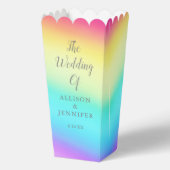 Pretty Rainbow Personalized Wedding Popcorn Bedankdoosjes (Voorkant)