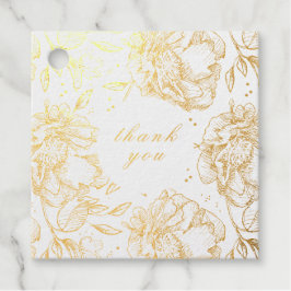 Pretty Real Goud Folie Hand Getekende Bloemen Bedankjes Labels