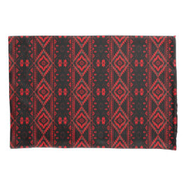 Pretty Red and Black Native American Pattern Kussensloop