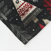 Pretty Red, Black White Christmas Trees Fleece Deken (Hoek)