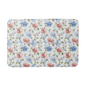 Pretty Red Blue Flowers Badmat (Voorkant)