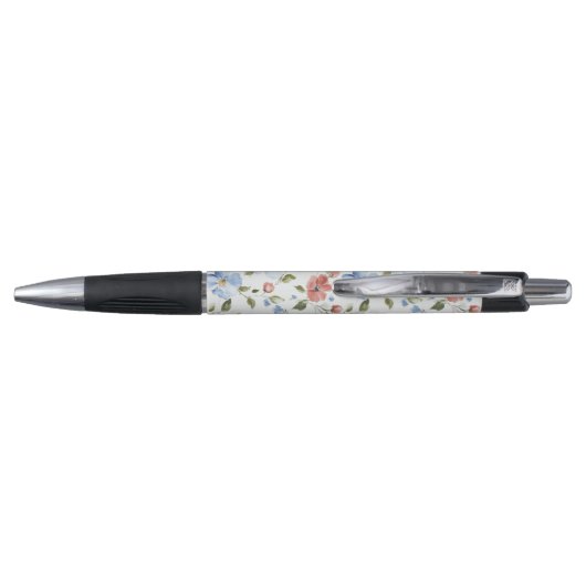 Pretty Red Blue Flowers Pen (Achterkant)
