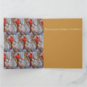 Pretty Red Cardinal Bird Zit op Tak Kaart (Binnen)