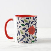 Pretty red floral pattern mok (Links)