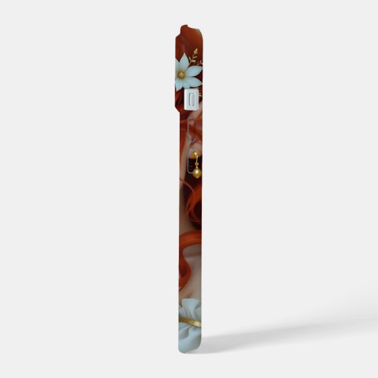 Pretty Red Haired Fairy with Dragon iPhone 15 Case (Linkerkant)