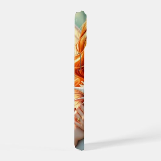 Pretty Red Haired Fairy with Dragon iPhone 15 Case (Rechterkant)