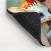 Pretty Red Haired Fairy with Dragon Muismat (Hoek)