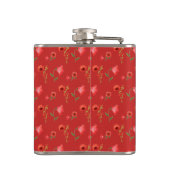 Pretty Red Poppies Pattern Personalised Heupfles (Achterkant)