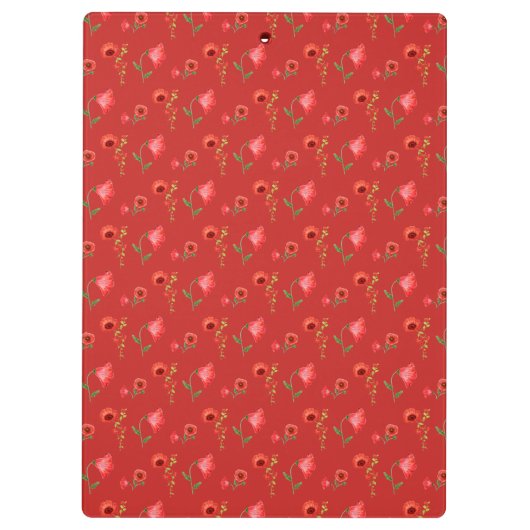 Pretty Red Poppies Pattern Personalised Klembord (Achterkant)