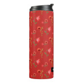 Pretty Red Poppies Pattern Personalised Thermosbeker (Gedraaid links)