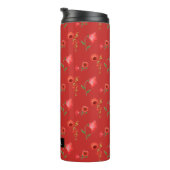 Pretty Red Poppies Pattern Personalised Thermosbeker (Geroteerd rechts)