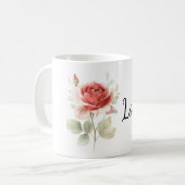 Pretty Red Rose  Koffiemok (Voorkant links)