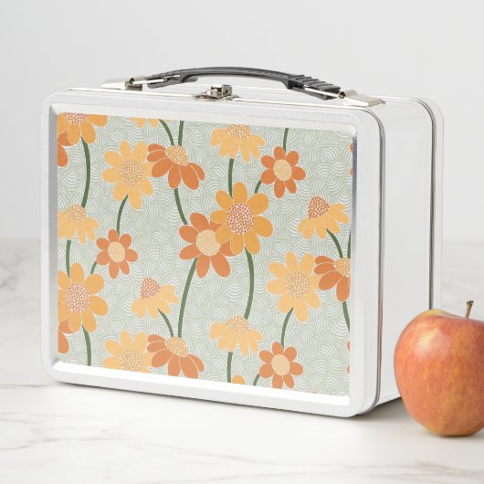 Pretty retro muted 1970s flowers (In situ)