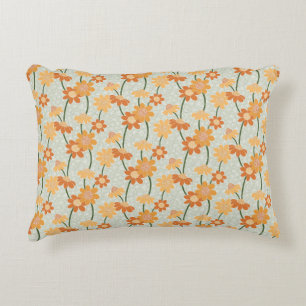Pretty retro muted 1970s Flowers Accent Kussen