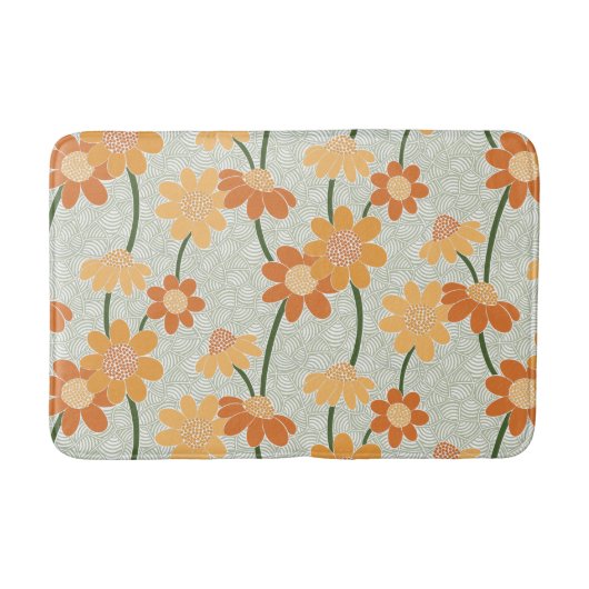Pretty retro muted 1970s flowers badmat (Voorkant)