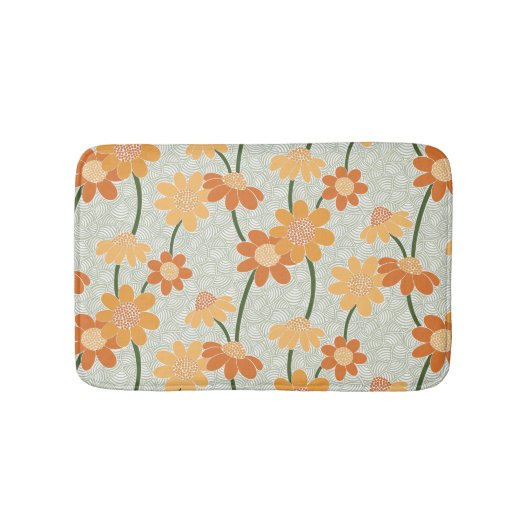 Pretty retro muted 1970s flowers badmat (Voorkant)
