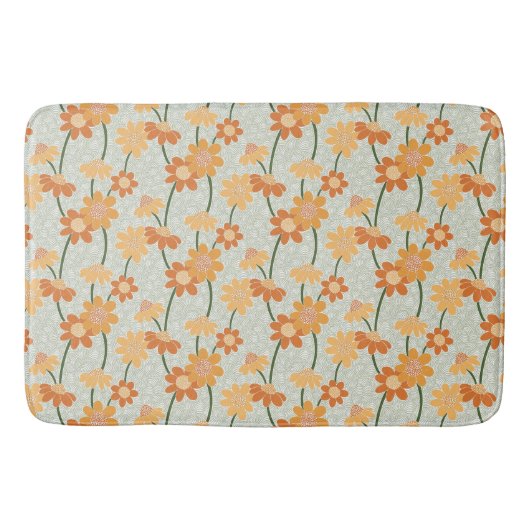 Pretty retro muted 1970s flowers badmat (Voorkant)