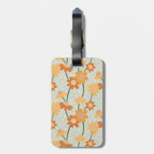 Pretty retro muted 1970s flowers bagagelabel (Achterkant verticaal)