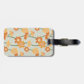 Pretty retro muted 1970s flowers bagagelabel (Achterkant horizontaal)