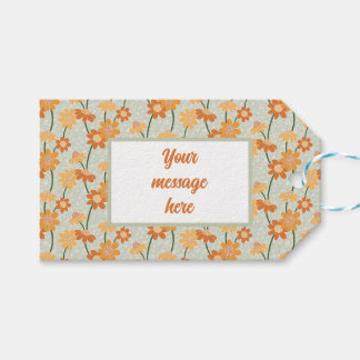 Pretty retro muted 1970s flowers cadeaulabel