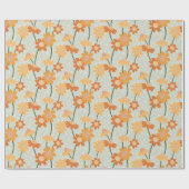Pretty retro muted 1970s flowers cadeaupapier (Vlak)