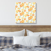 Pretty retro muted 1970s flowers canvas afdruk (Insitu (Slaapkamer))