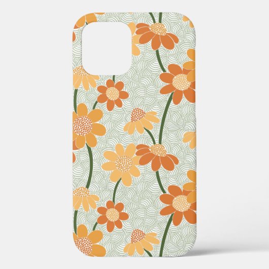 Pretty retro muted 1970s flowers Case-Mate iPhone case (Achterkant)