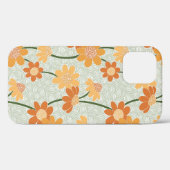 Pretty retro muted 1970s flowers Case-Mate iPhone case (Achterkant (horizontaal))
