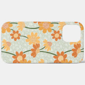 Pretty retro muted 1970s flowers Case-Mate iPhone case (Achterkant (horizontaal))
