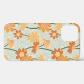 Pretty retro muted 1970s flowers Case-Mate iPhone case (Achterkant (horizontaal))