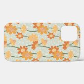 Pretty retro muted 1970s flowers Case-Mate iPhone case (Achterkant (horizontaal))