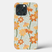 Pretty retro muted 1970s flowers Case-Mate iPhone case (Achterkant)