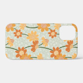 Pretty retro muted 1970s flowers Case-Mate iPhone case (Achterkant (horizontaal))