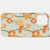 Pretty retro muted 1970s flowers Case-Mate iPhone case (Achterkant (horizontaal))
