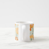 Pretty retro muted 1970s flowers espresso kop (Achterkant)