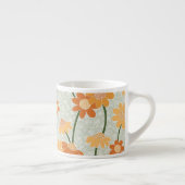 Pretty retro muted 1970s flowers espresso kop (Rechts)