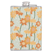 Pretty retro muted 1970s flowers heupfles (Achterkant)
