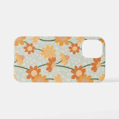 Pretty retro muted 1970s flowers iPhone hoesje (Achterkant horizontaal)