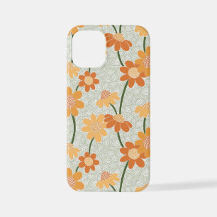 Pretty retro muted 1970s flowers iPhone 12 mini hoesje