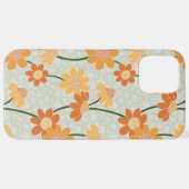 Pretty retro muted 1970s flowers iPhone hoesje (Achterkant horizontaal)